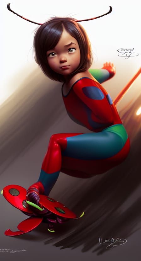 Lively Ladybug in a Pixar-Inspired Style