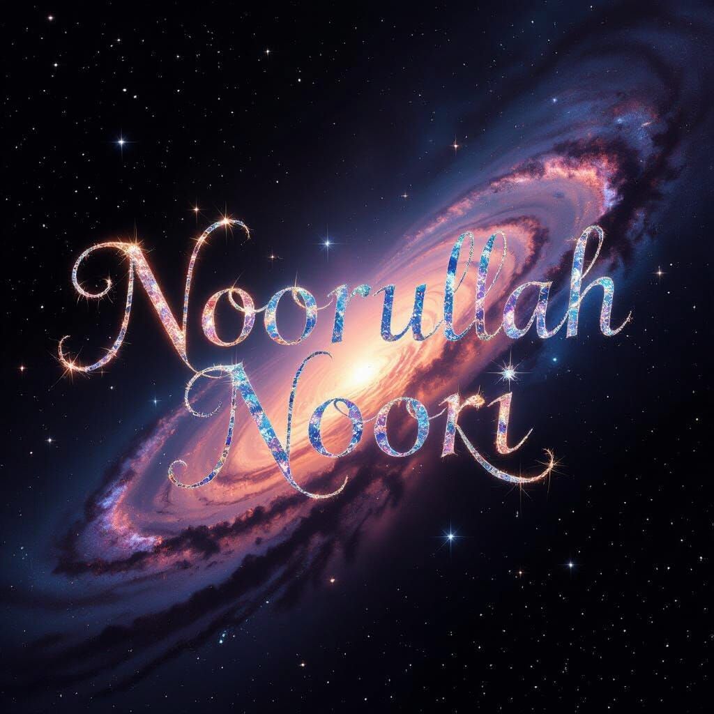 Cosmic Luxury Name "Noorullah Noori" in Stardust