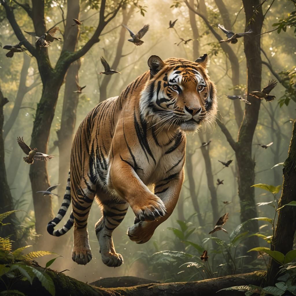 Tiger in Forest: Wildlife Photography in Golden Light