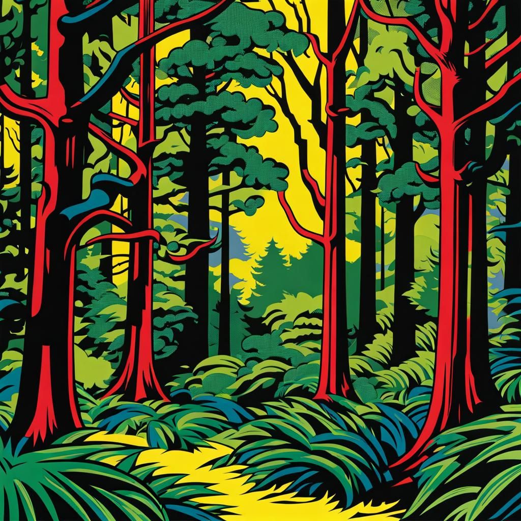 Eldritch Forest in Pop Art Style
