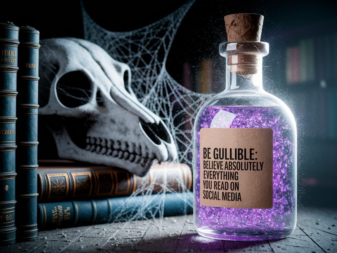 Dusty Wizard's Flask Glows with Iridescent Purple Potion