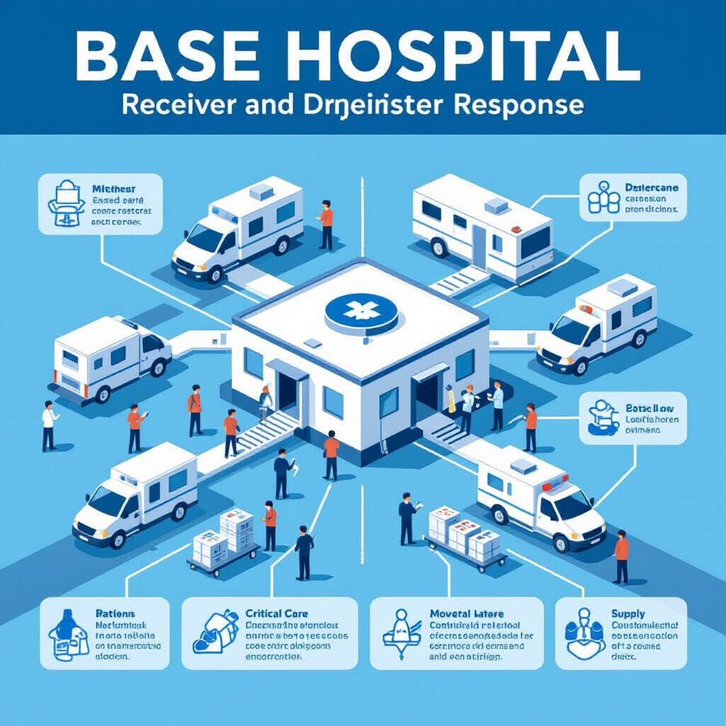 Base Hospital Disaster Response Medical Illustration