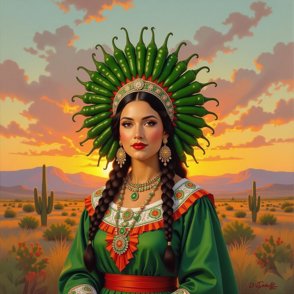 New Mexico Chile Queen in Sunset Glow