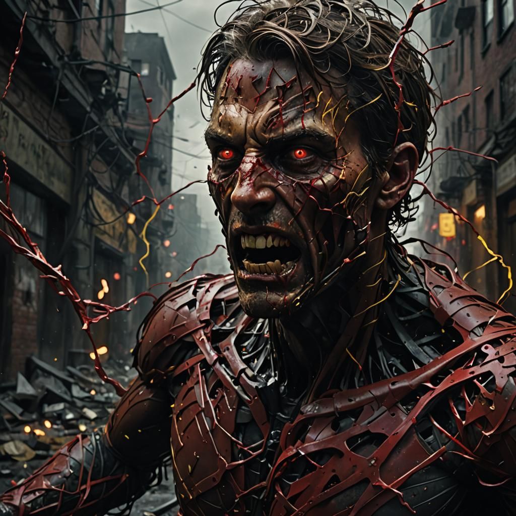 Eerie Disintegration: A Hyperrealistic Dark Fantasy Painting