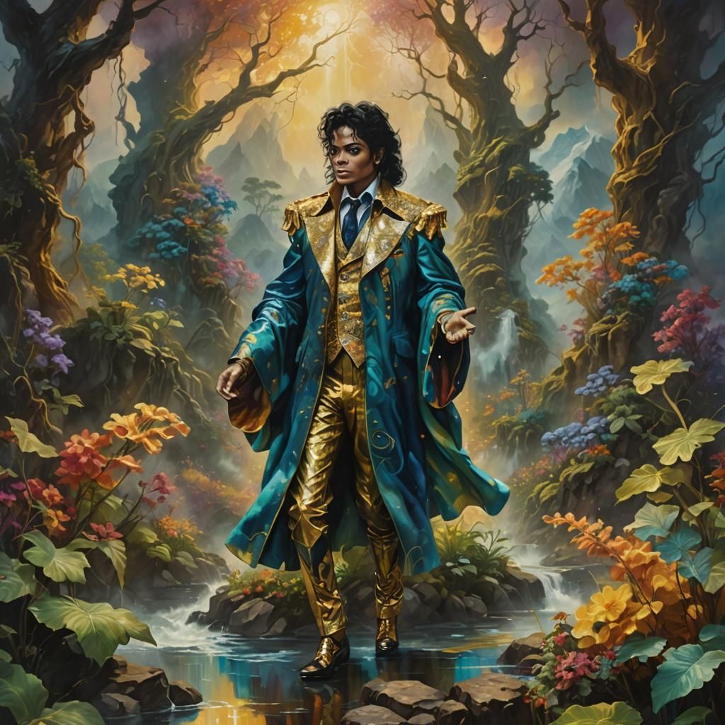 Michael Jackson in Surreal Oil Painting