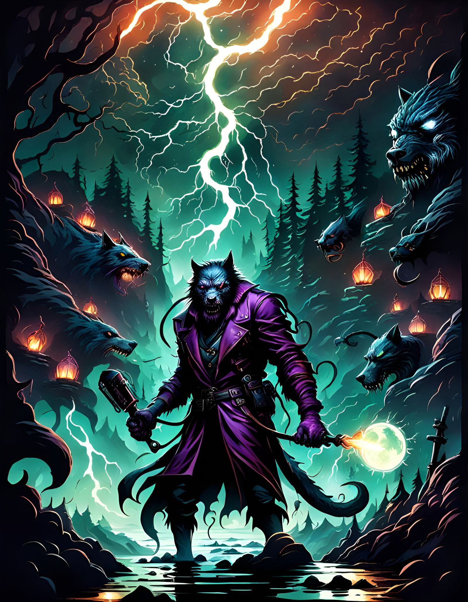 Lovecraftian Lycanthrope in London with Lightning