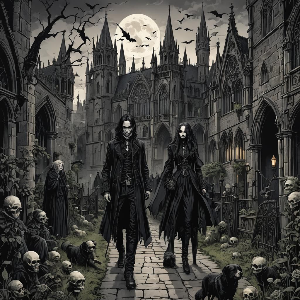Gothic Illustration Reflecting on the Day