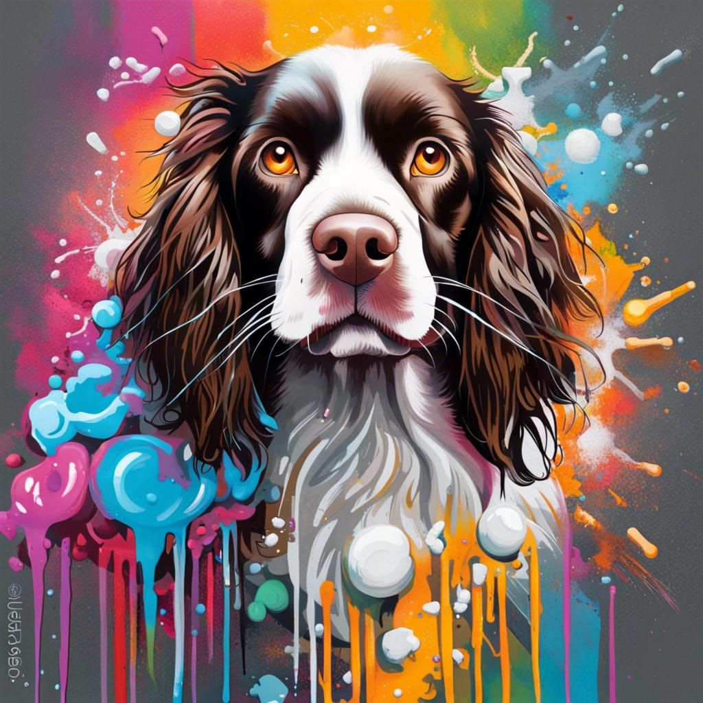 Springer Spaniel Magic Graffiti Art in Street Style