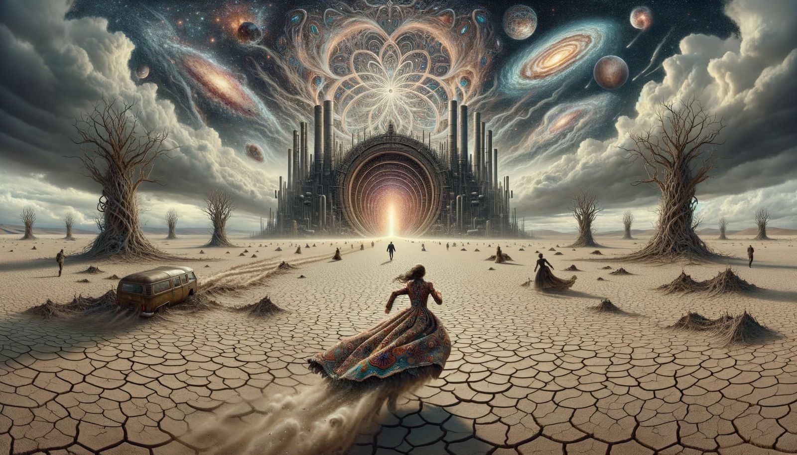 Steampunk Dystopia Portal to a Celestial Dimension