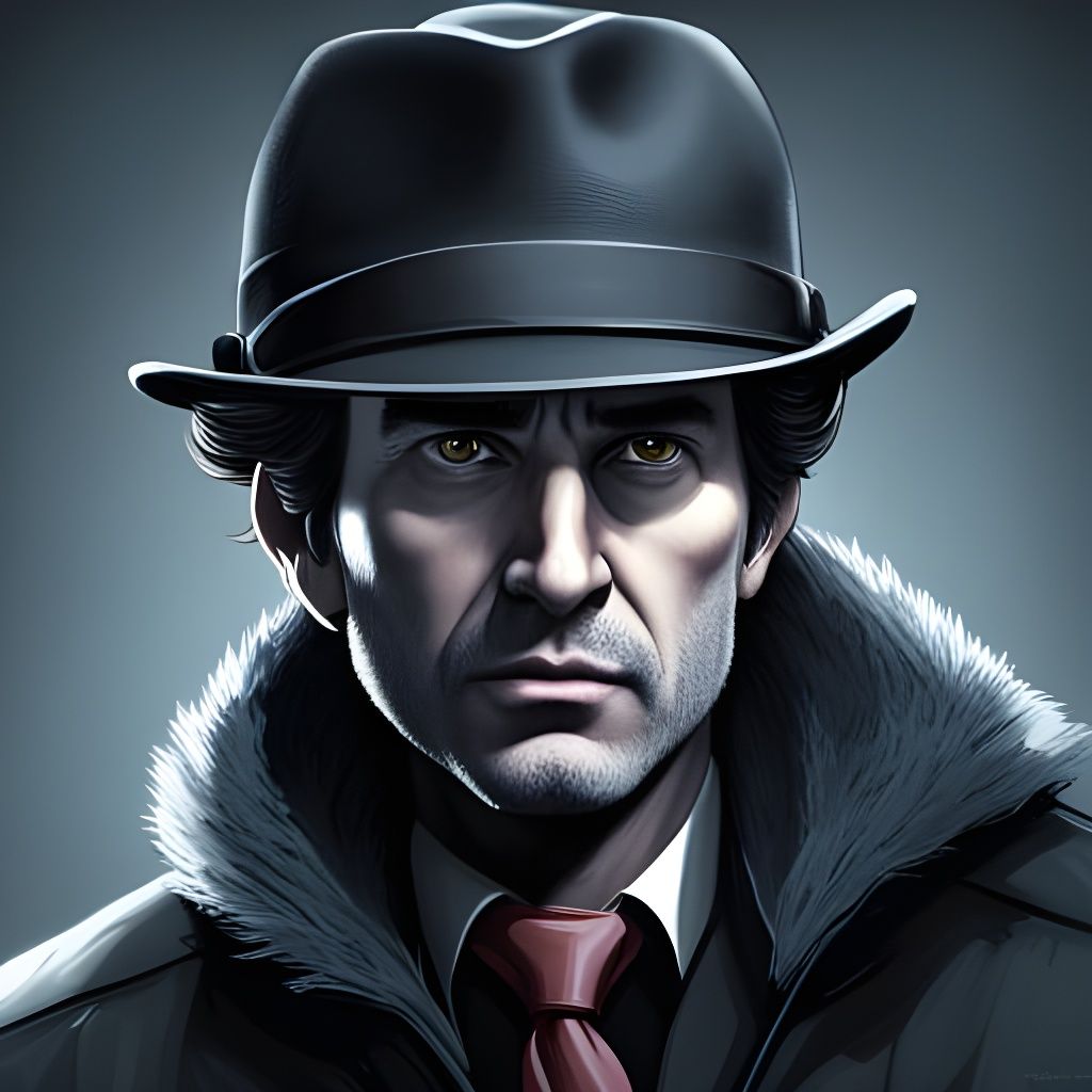 Noir Detective Portrait with Volumetric Lighting