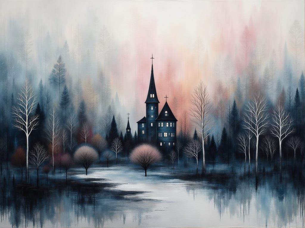 Minimal cityscape, January mood II