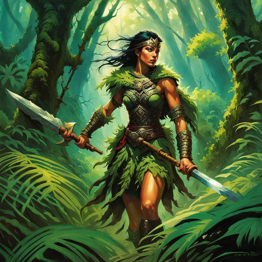 Amazon Forest Warrior in Breathtaking Jungle