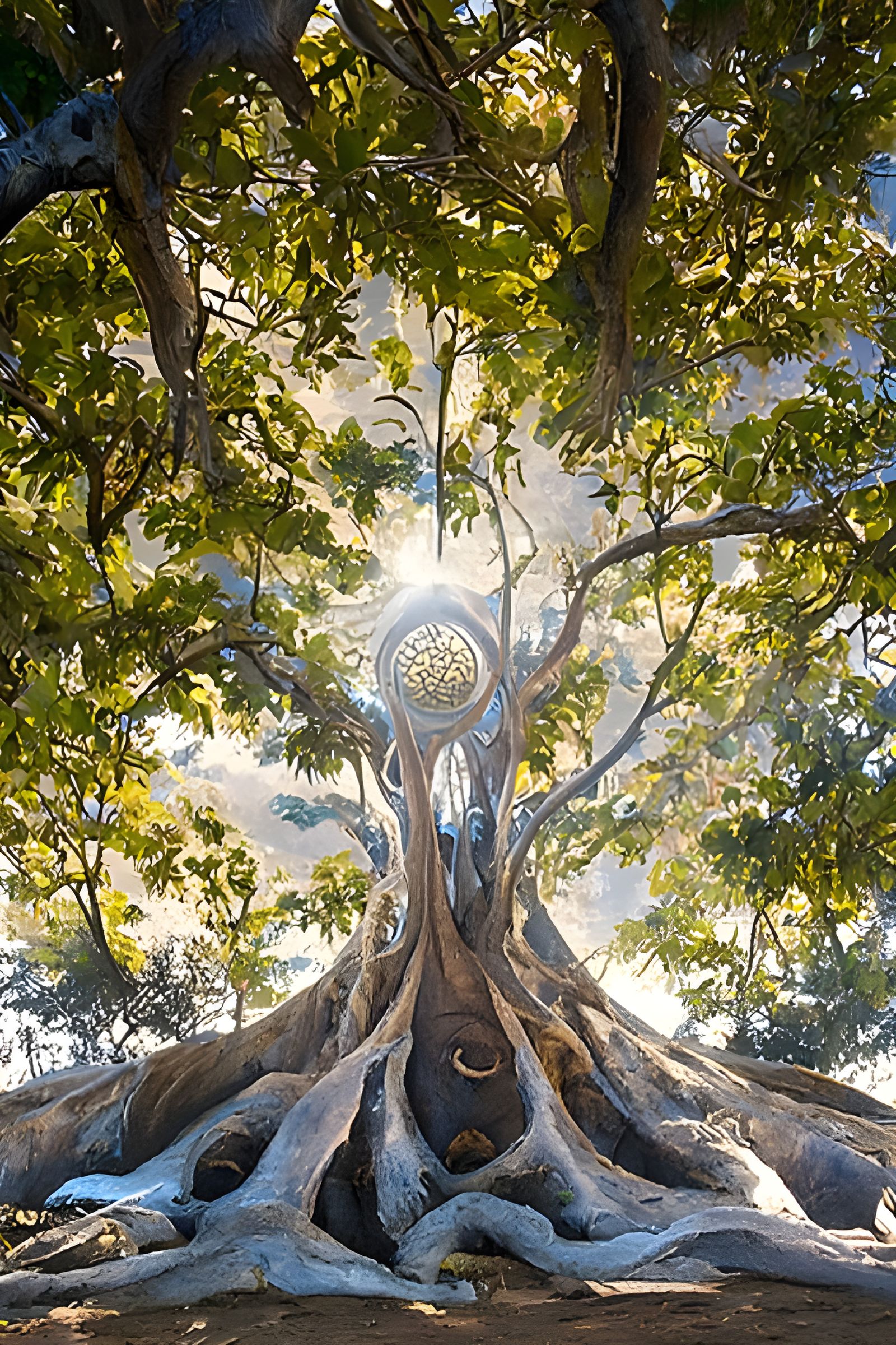 Majestic Tree of Life with Intricate Geometric Details