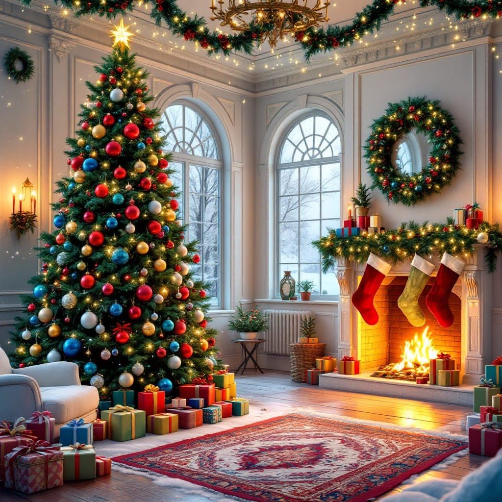 Winter Wonderland Christmas Scene in Vibrant Studio Trigger....