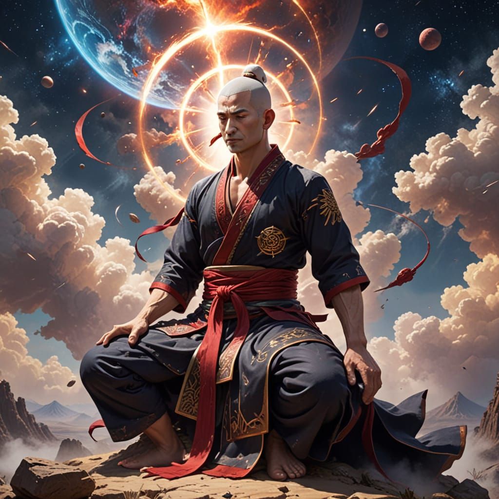 Ethereal Cosmic Landscape in Cyberpunk Style