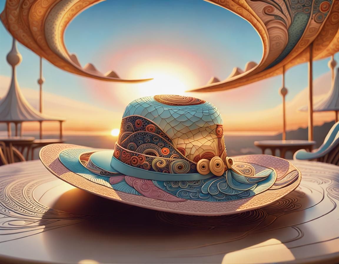 Hyperdetailed Woman's Hat in Art Brut Style