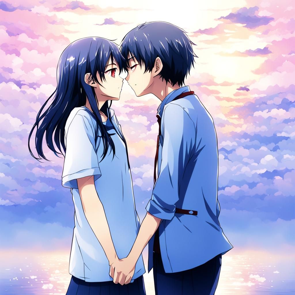 Anime Style Kissing Scene