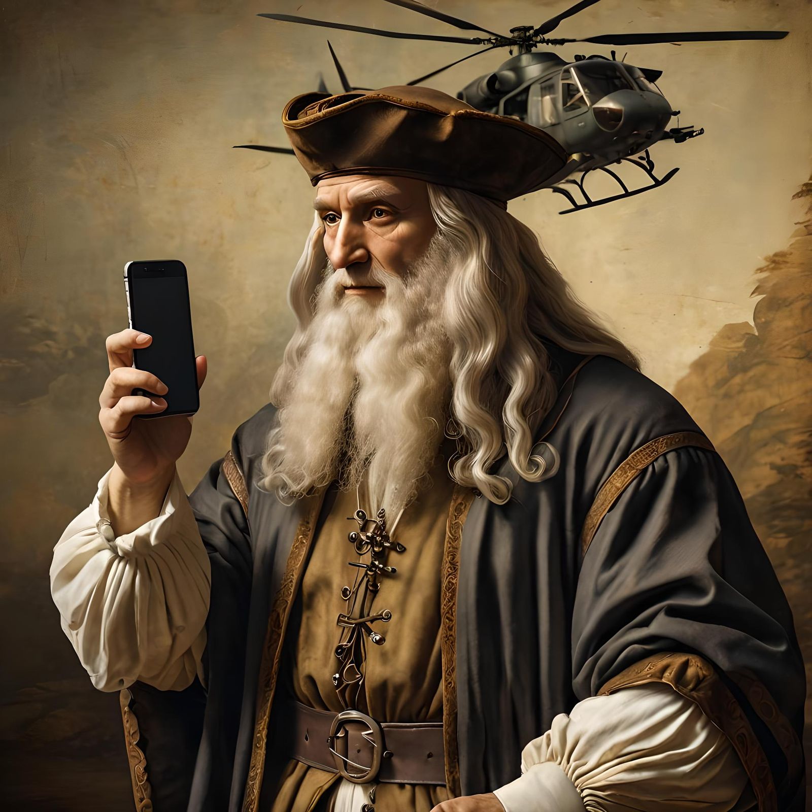 Renaissance Leonardo Photographs Helicopter