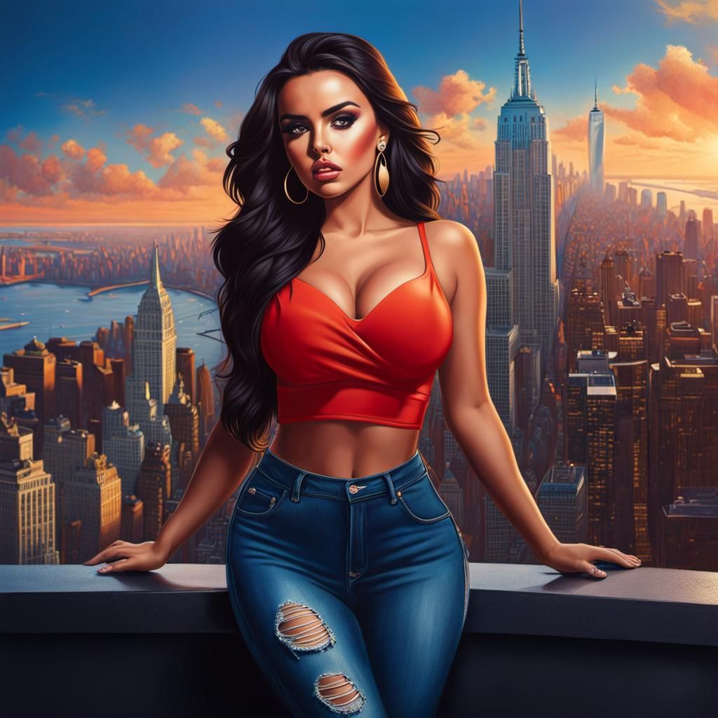 Abigail Ratchford in NYC: Hyperrealistic Splash Art