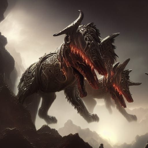 Epic Cerberus Digital Matte Painting