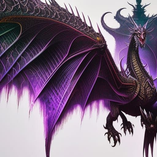 Dystopian Dieselpunk Black Dragon Concept Art