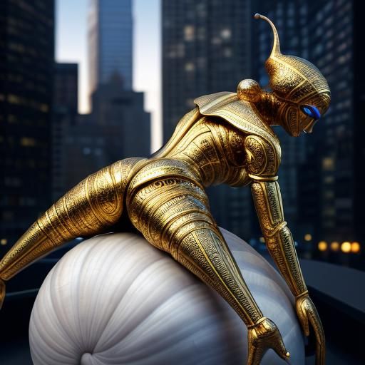 Photorealistic Snail-Woman Goddess with Celestial Background