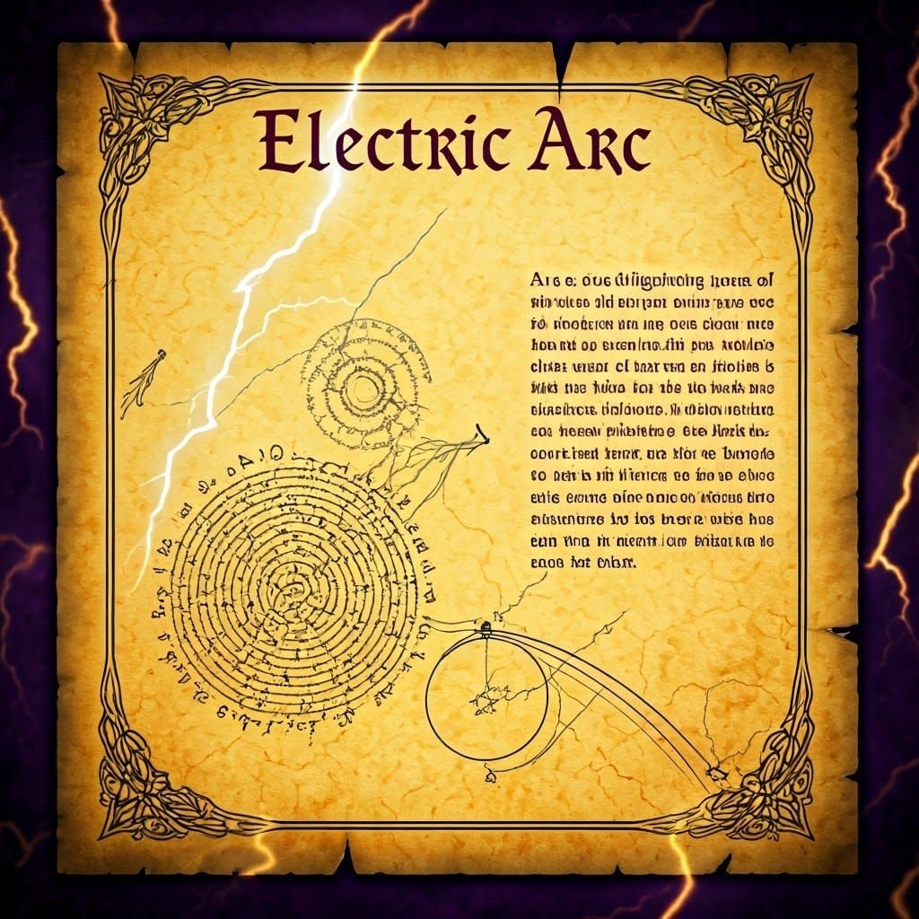 Electric Arc Cantrip on Aged Parchment