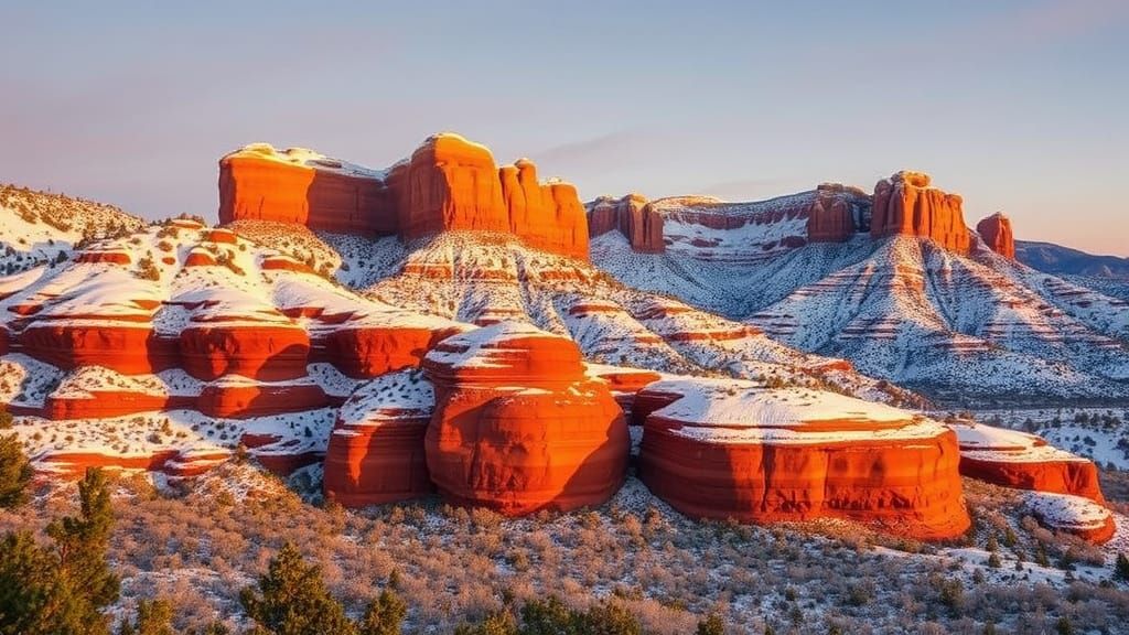 Sedona Red Rocks in Winter's Golden Light