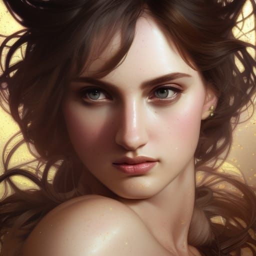 Aphrodite Portrait in Art Nouveau Style