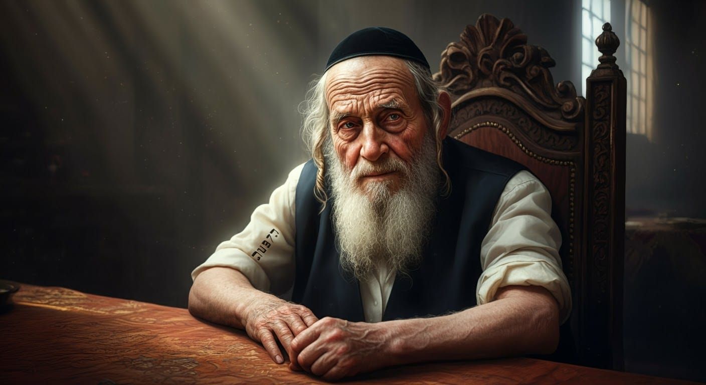 Elderly Jewish Man Contemplating History