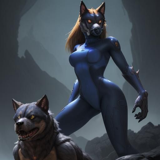 Samus Werewolf in Zero Suit: Detailed Matte Painting