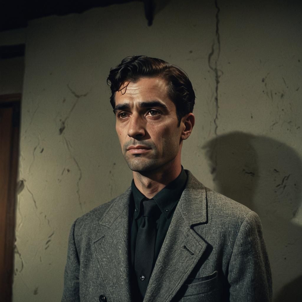 Cinematic Film Still of Oscar from Duolingo