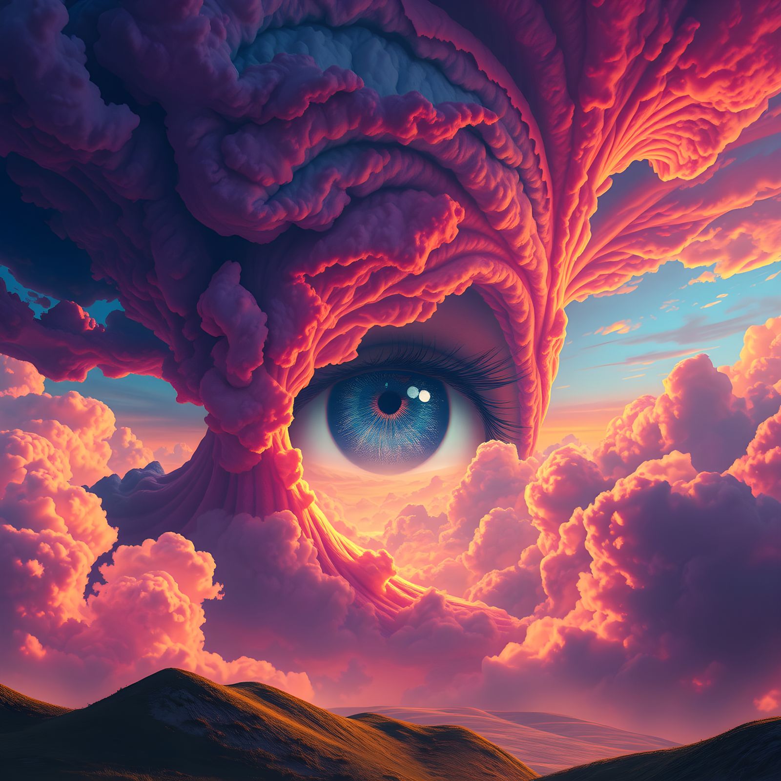 Colorful Fantasy Landscape with Magic Eye