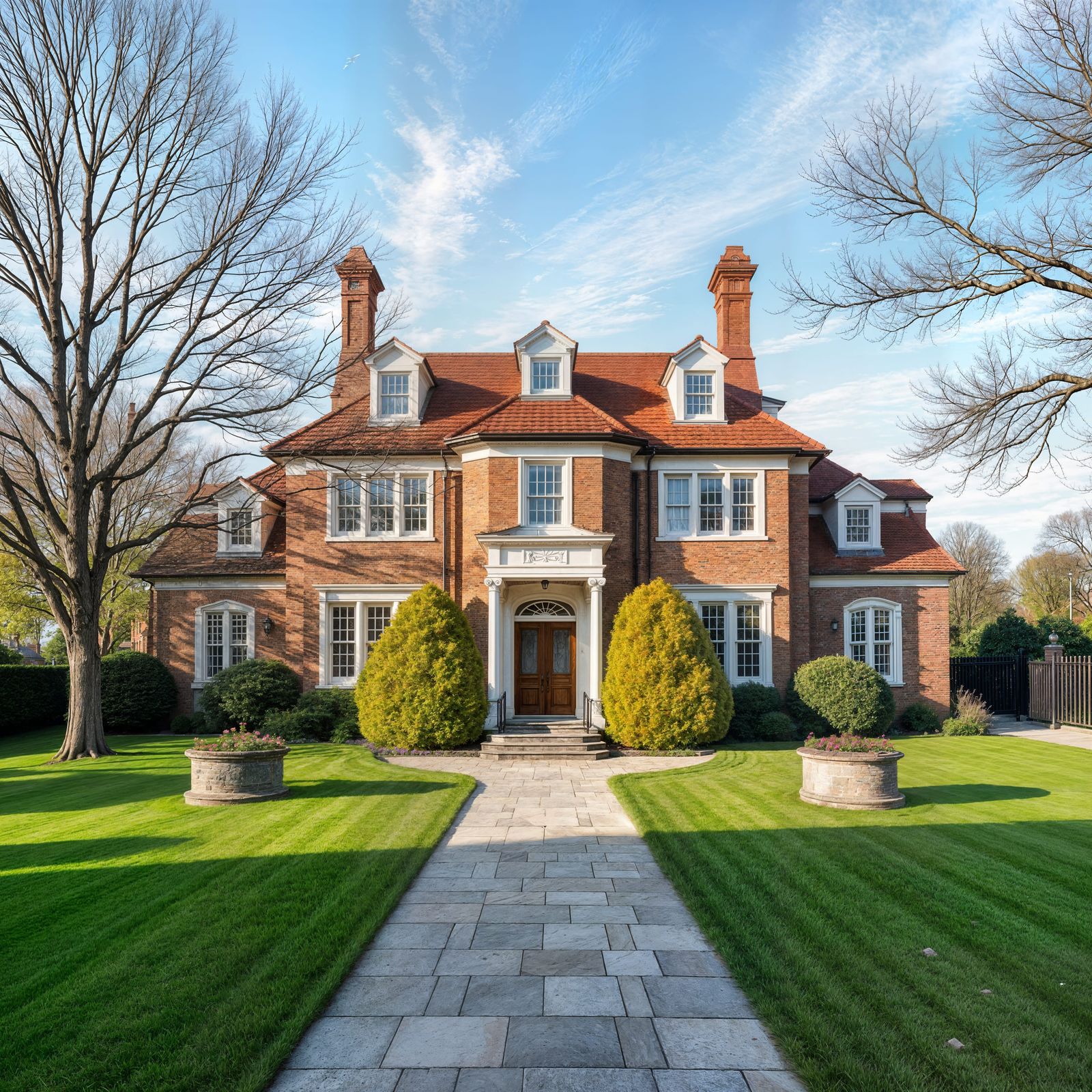 Photorealistic House with Fractal Architecture and Stone Det...