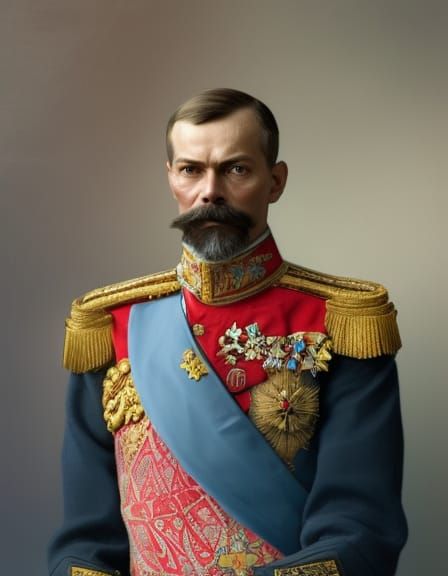 Tsar Nicholas II Portrait in Alternate Timeline