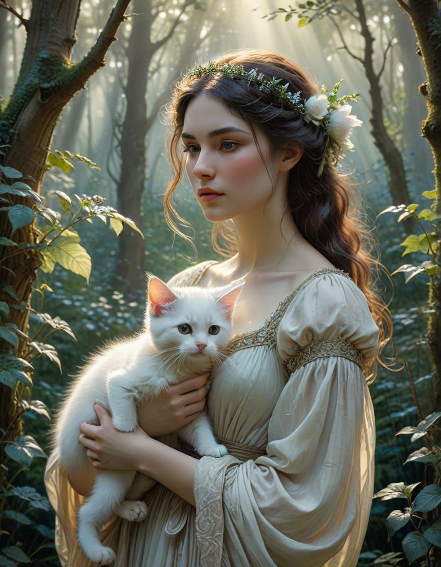 Whimsical Fantasy Portrait in Pastel Hues