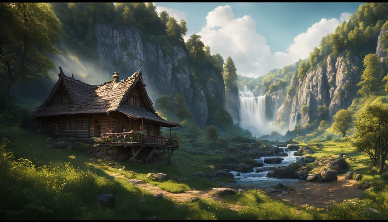 Serene Ukrainian Village in Lush Emerald Valley