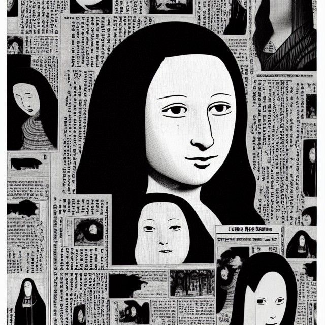 Terrifying Mona Lisa Newspaper Article by Junji Ito