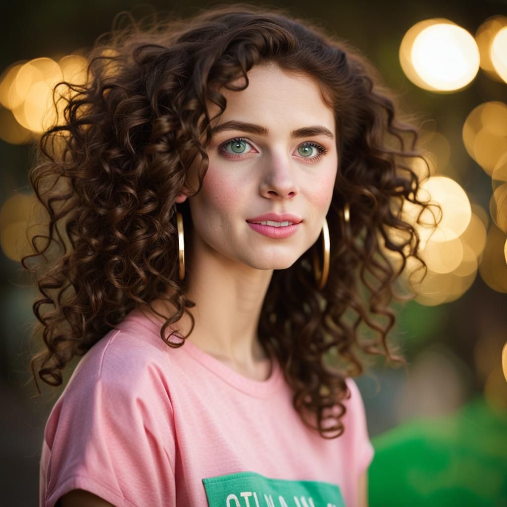 Detailed Portrait of a Young Woman with Freckles