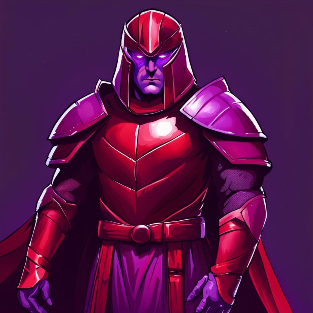 Magneto in Medieval Armor Digital Rendering