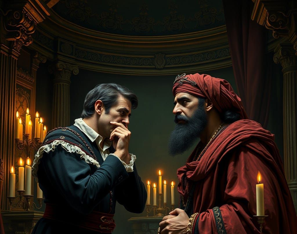 Tragic Shakespearean Scene of Deception in a Quiet Moment