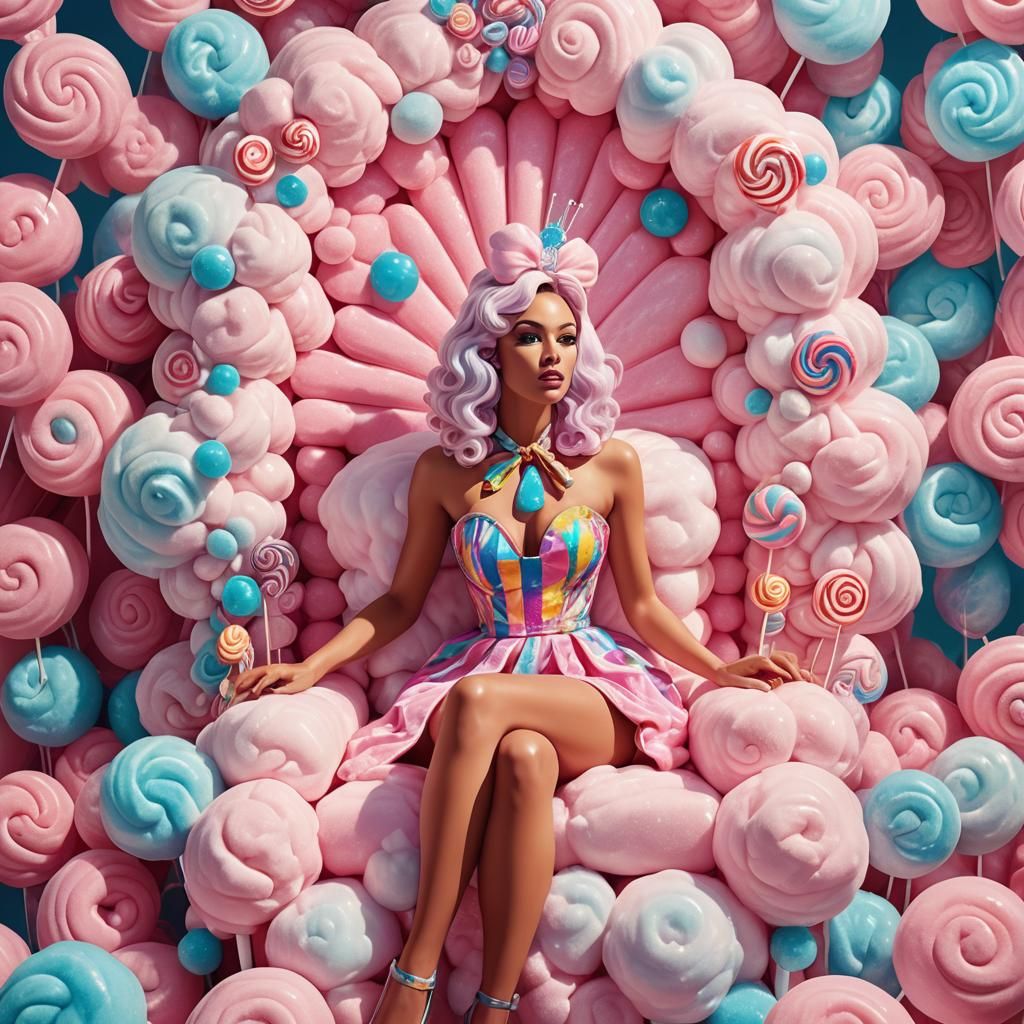Cotton Candy Wonderland: Postmodern Pop Art Illustration