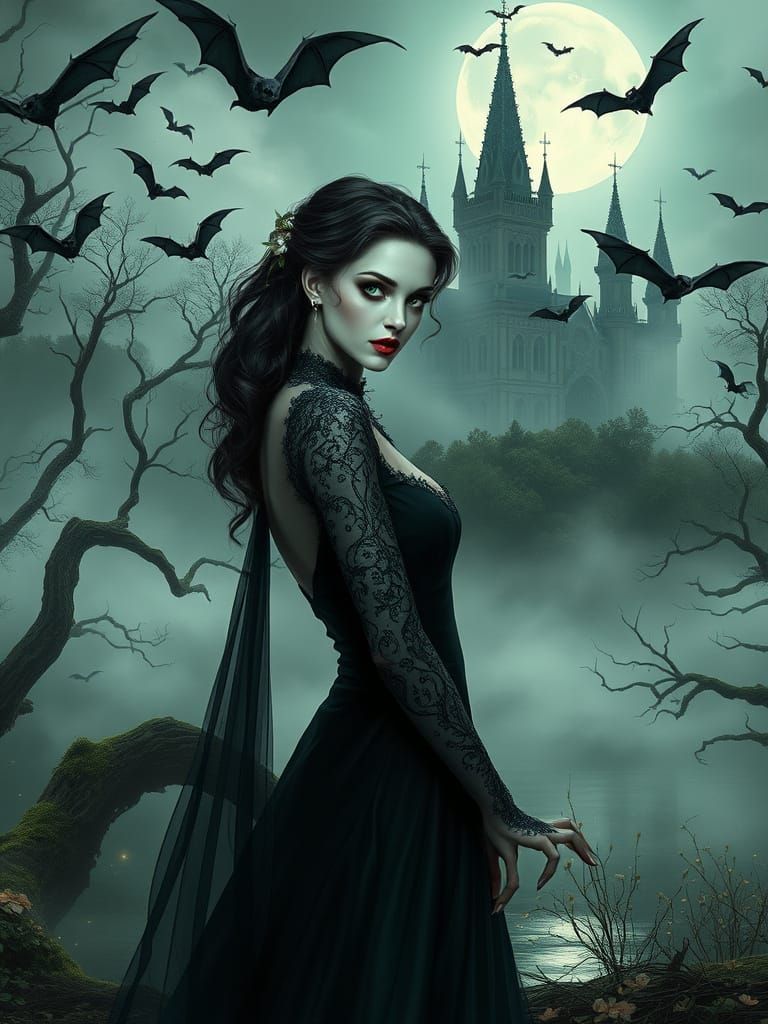 Ethereal Vampire in Mystical Fairy World