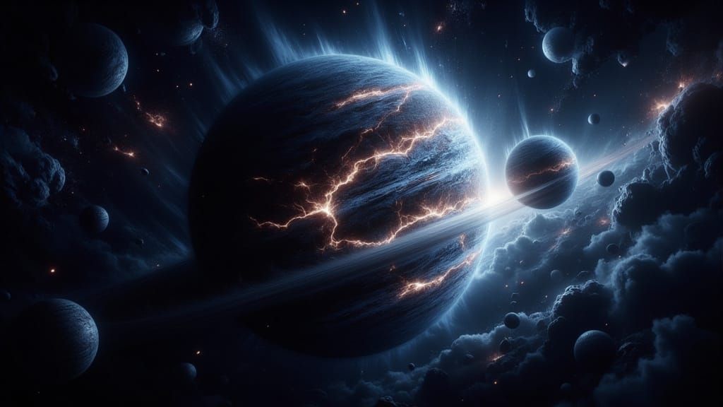 Majestic Jupiter-Like Gas Giant in Cosmic Turmoil