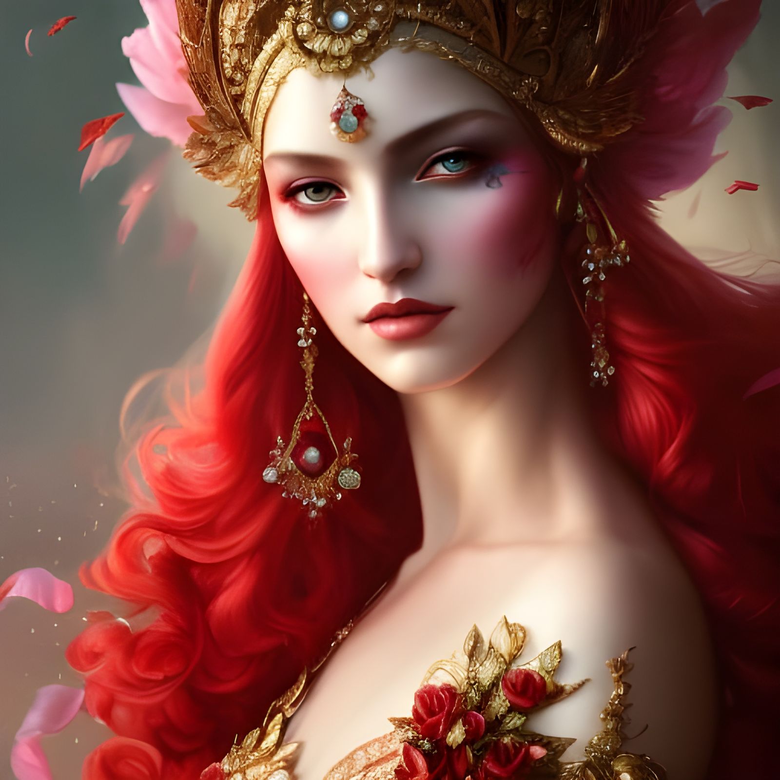 Scarlet Summer Goddess Portrait in Unreal Engine 5