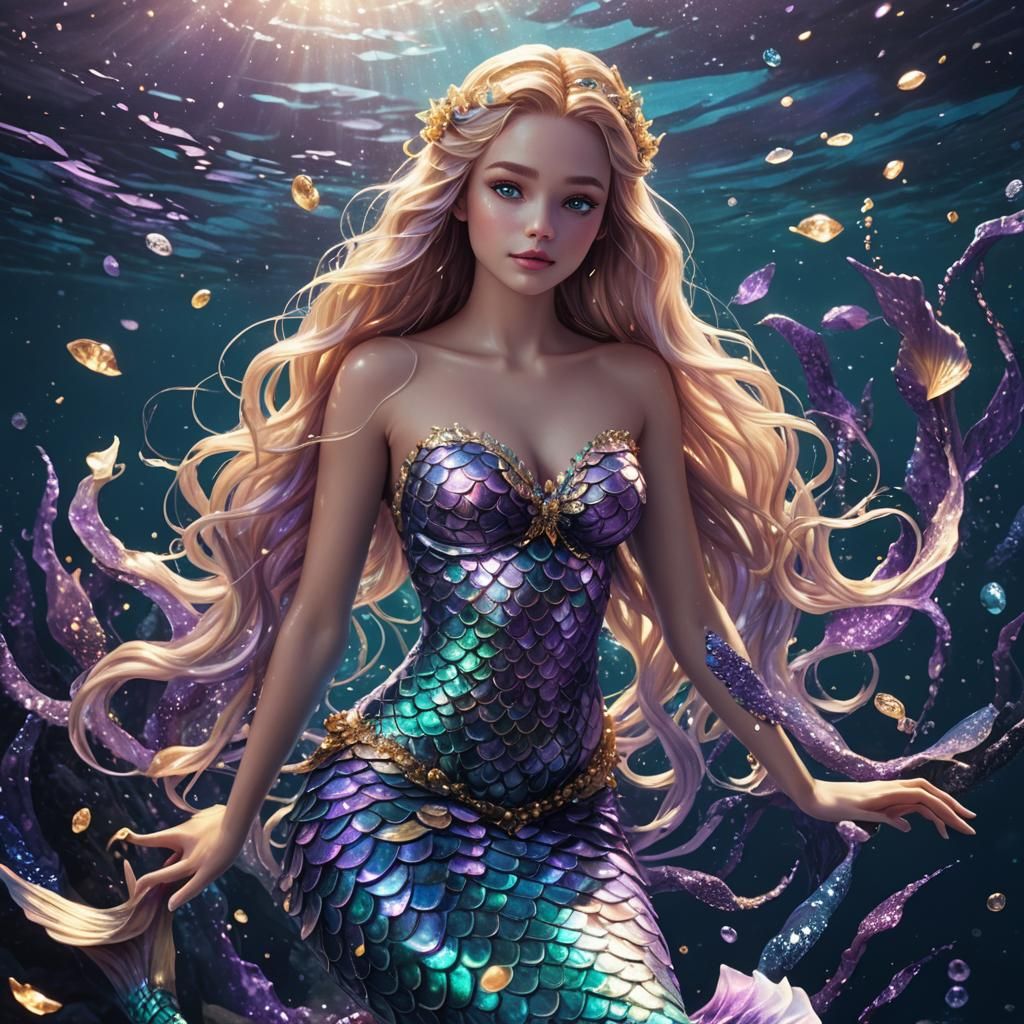 Ethereal Mermaid in Lavender Hues