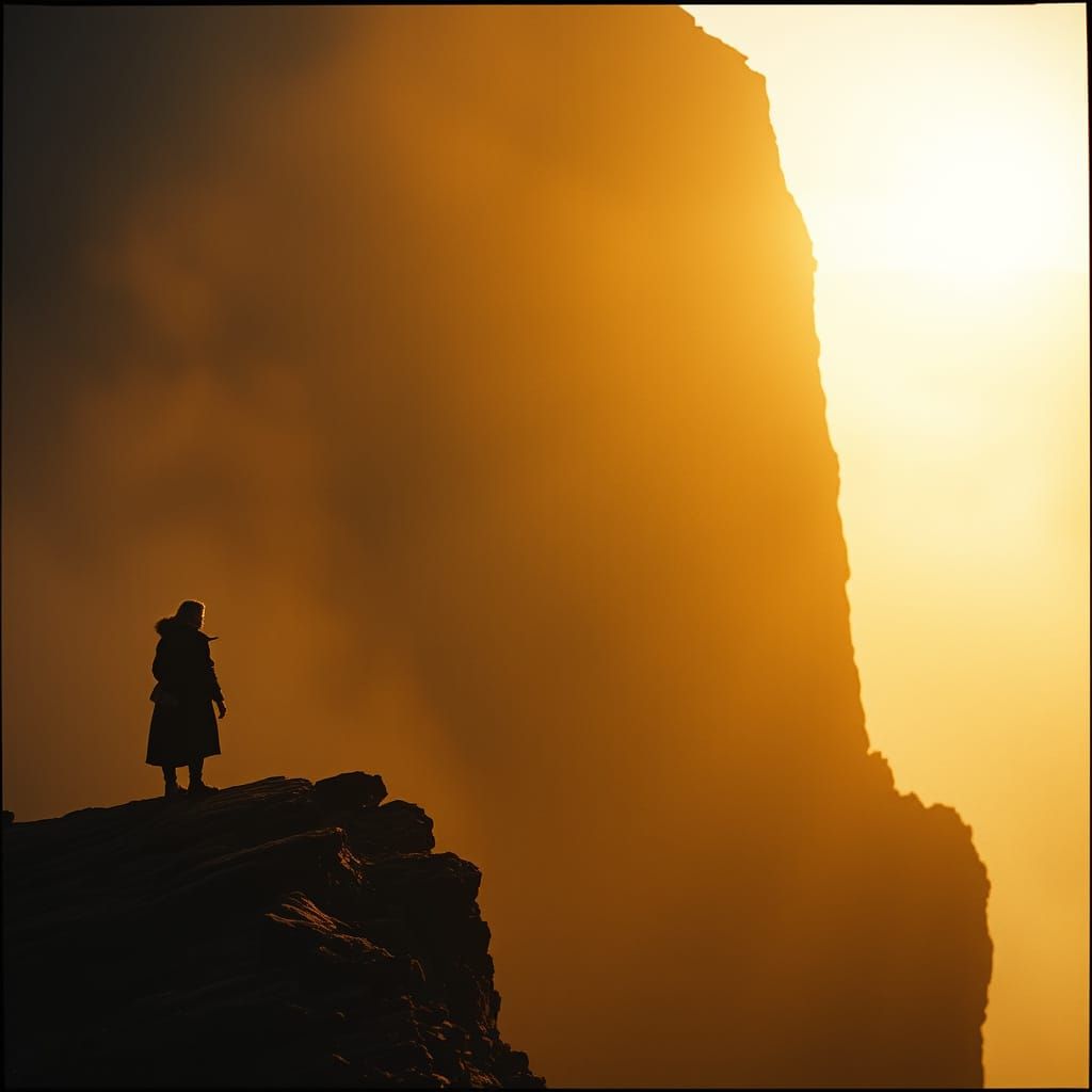 Timeless Cliffside Epic in Warm, Golden Light