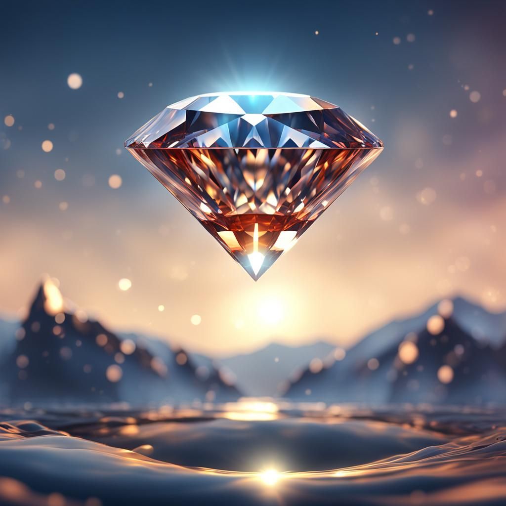 Floating Diamond Sparkles in a Vibrant Fantasy Style