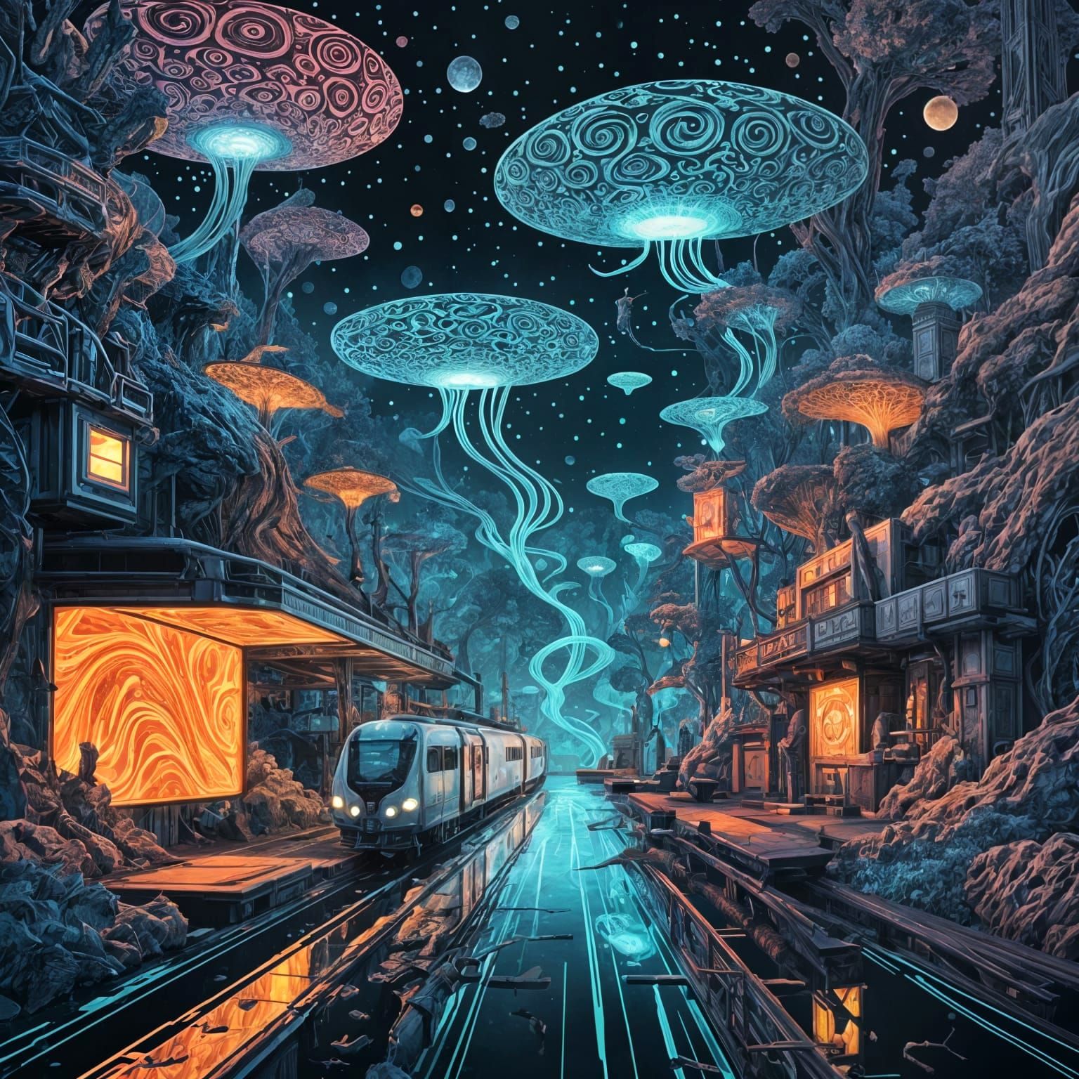 Fractal Jaguar Spots in Abstract 3D Design