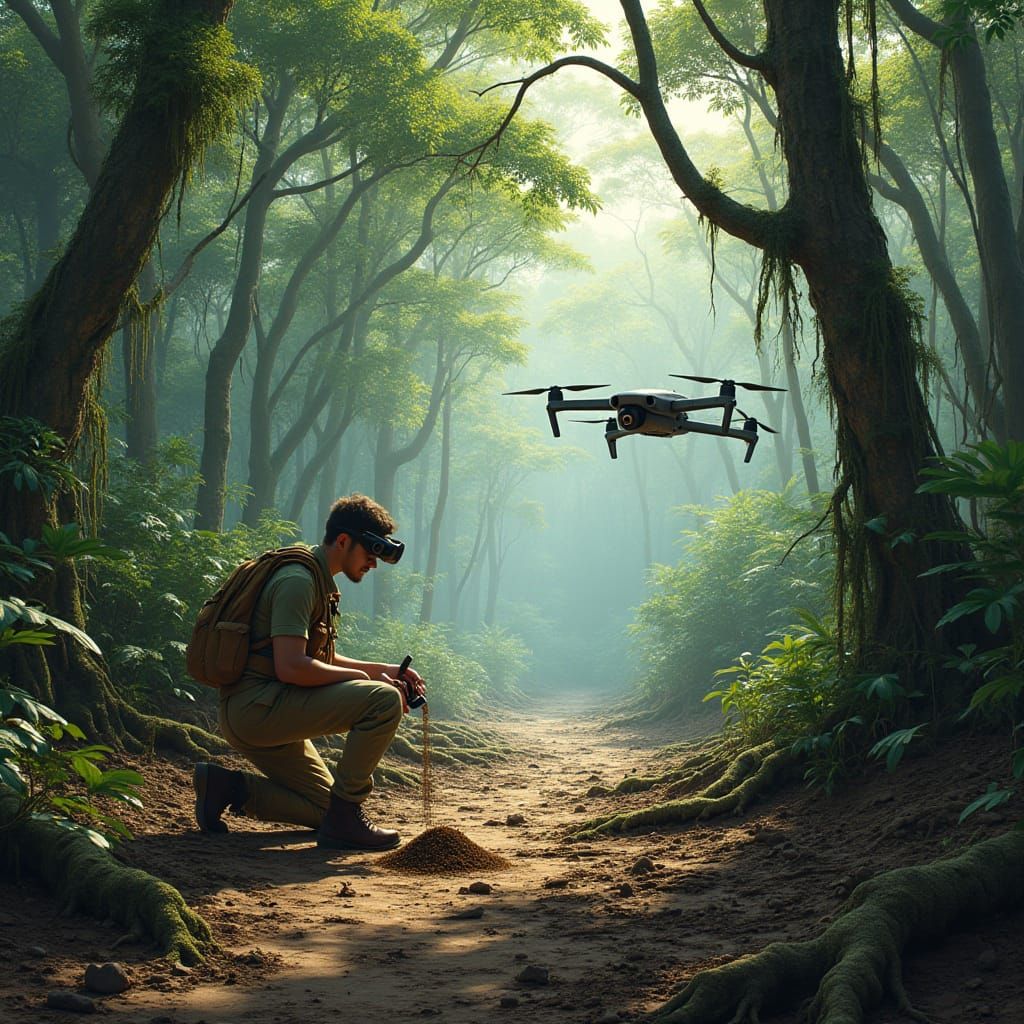 Amazonian Tropical Forest with Deforested Contrast in Impres...